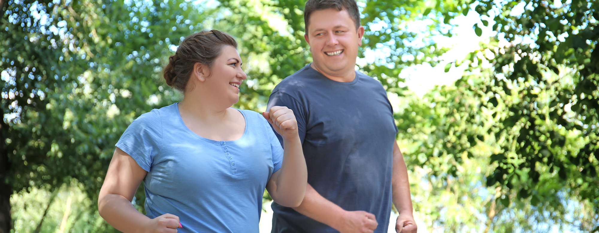 Two people exercising