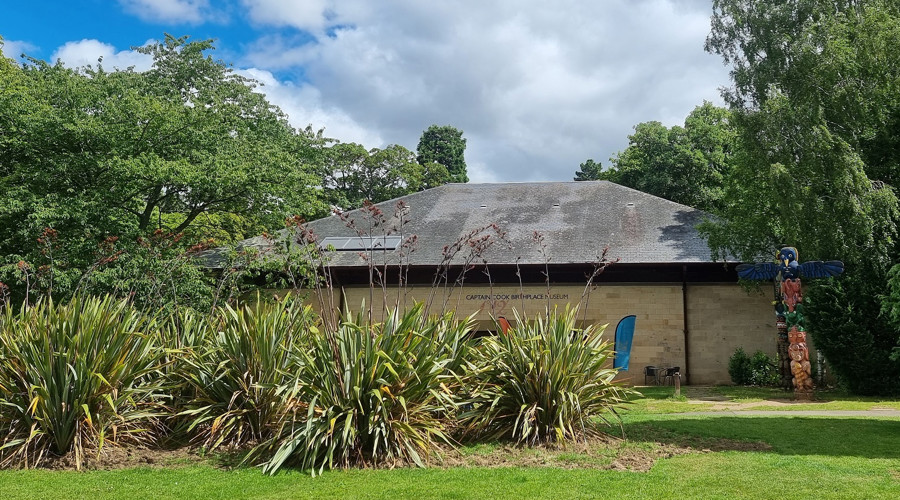 The Captain Cook Birthplace Museum in the sunshine