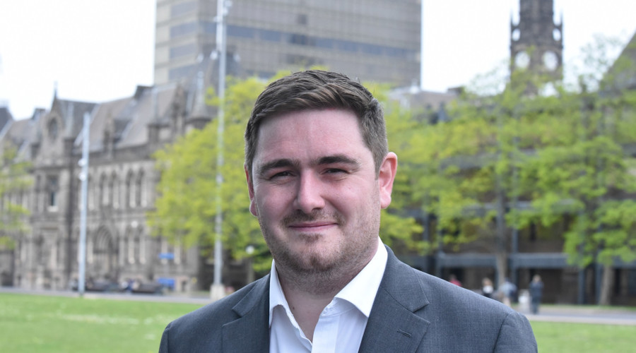 Mayor of Middlesbrough, Chris Cooke, in Centre Square