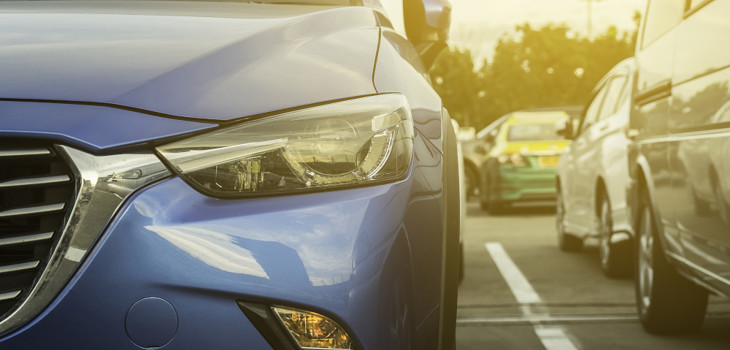 Cars parked in a car park