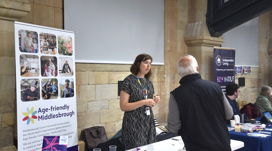 Age-friendly Middlesbrough staff talking to residents