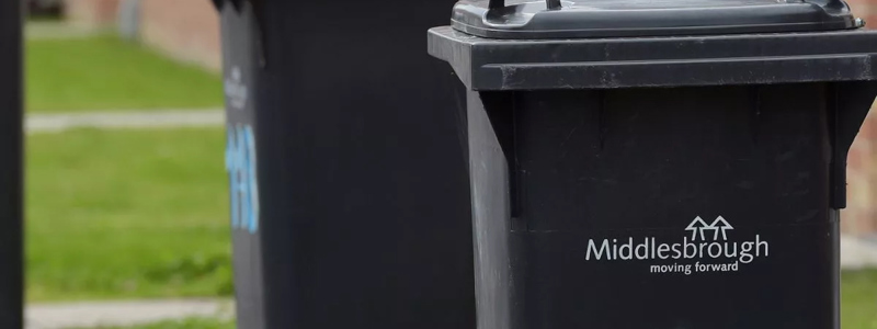 Bins on a street in Middlesbrough