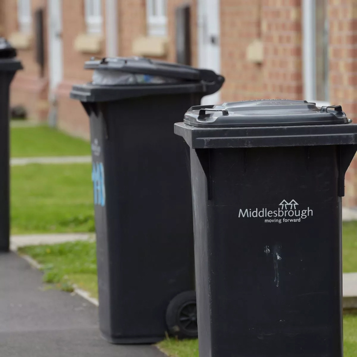 Bins on a street in Middlesbrough