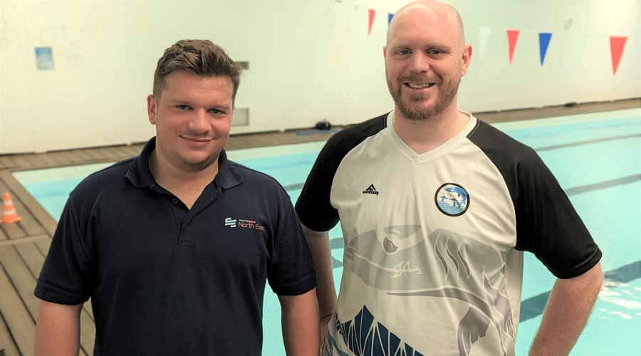 James Trethowan and Dan Firbank at Borocuda swimming pool